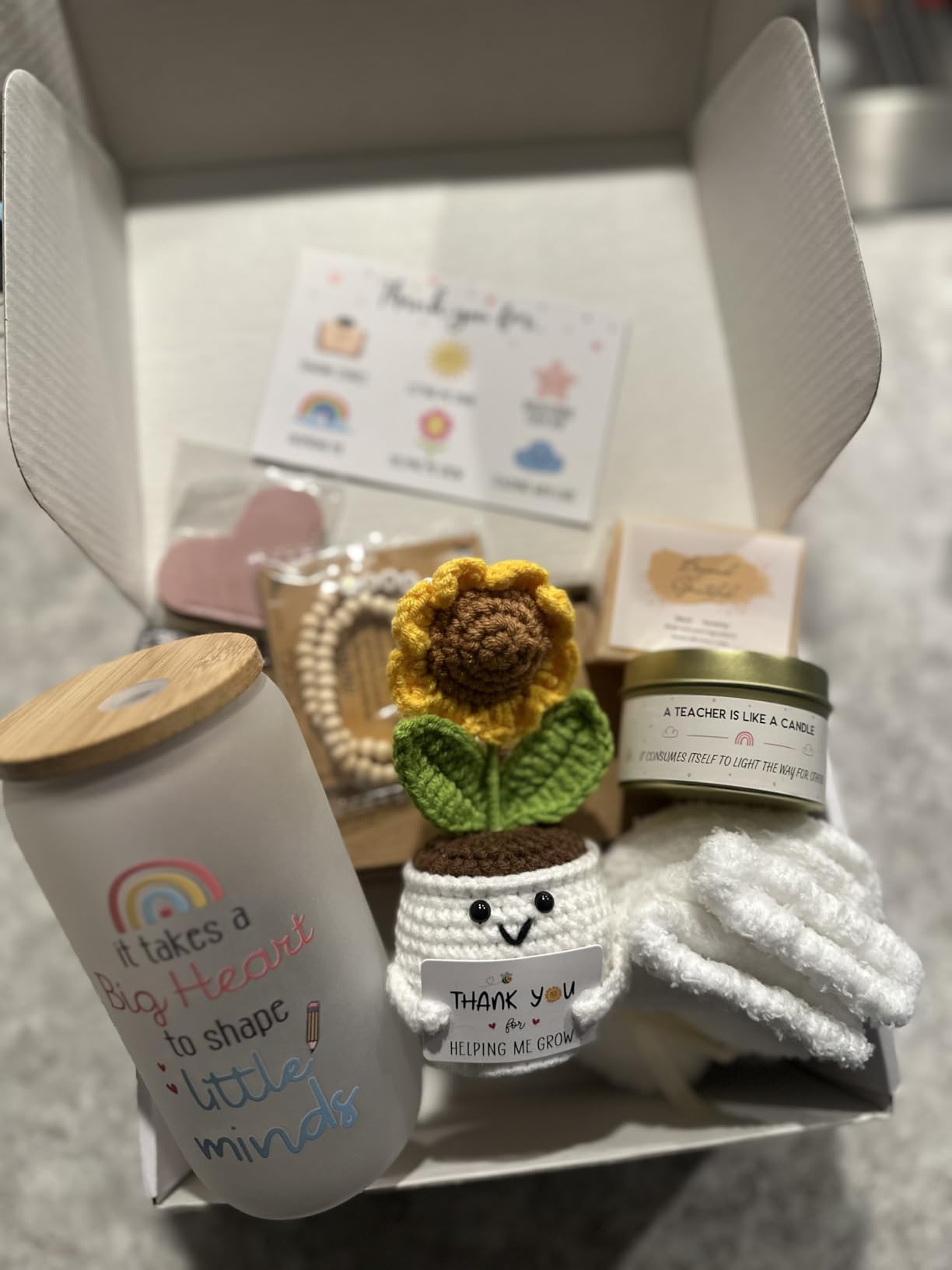 Teacher Gifts for Women, Back to School Teacher Gifts First Day of School | Teacher Appreciation Gift, Thank You Gift Bulk Basket End of Year with 16oz Glass Cup customer photo 1