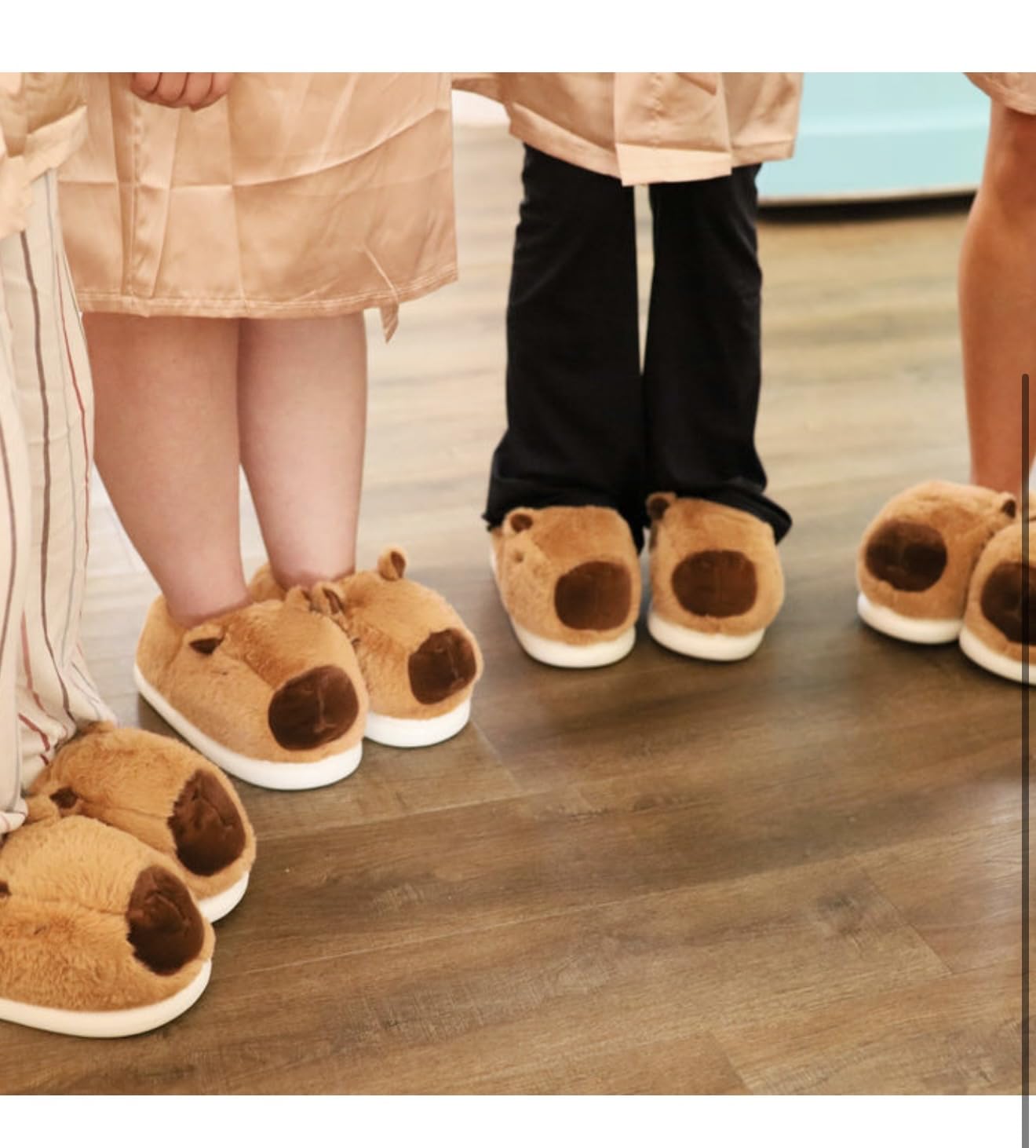 Capybara Slippers for Women Men, Fluffy Animal Slippers | Cute Plush Capybara Slippers, Funny Cozy Warm Winter Indoor House Slippers, Cartoon Fuzzy Slippers, Soft Lining customer photo 2