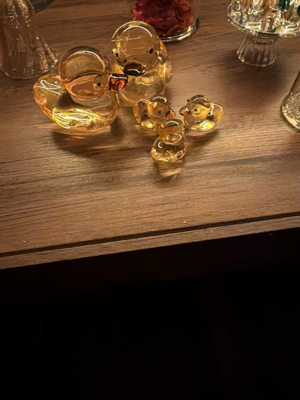 Yellow Crystal Glass Duck Figurine Animal Collectible 2.5 Inch Decor | Hand Blown Yellow Glass Duck Figurine Miniature Crystal Animal Ornament for Desk Shelf Home Office Christmas Display customer photo 1