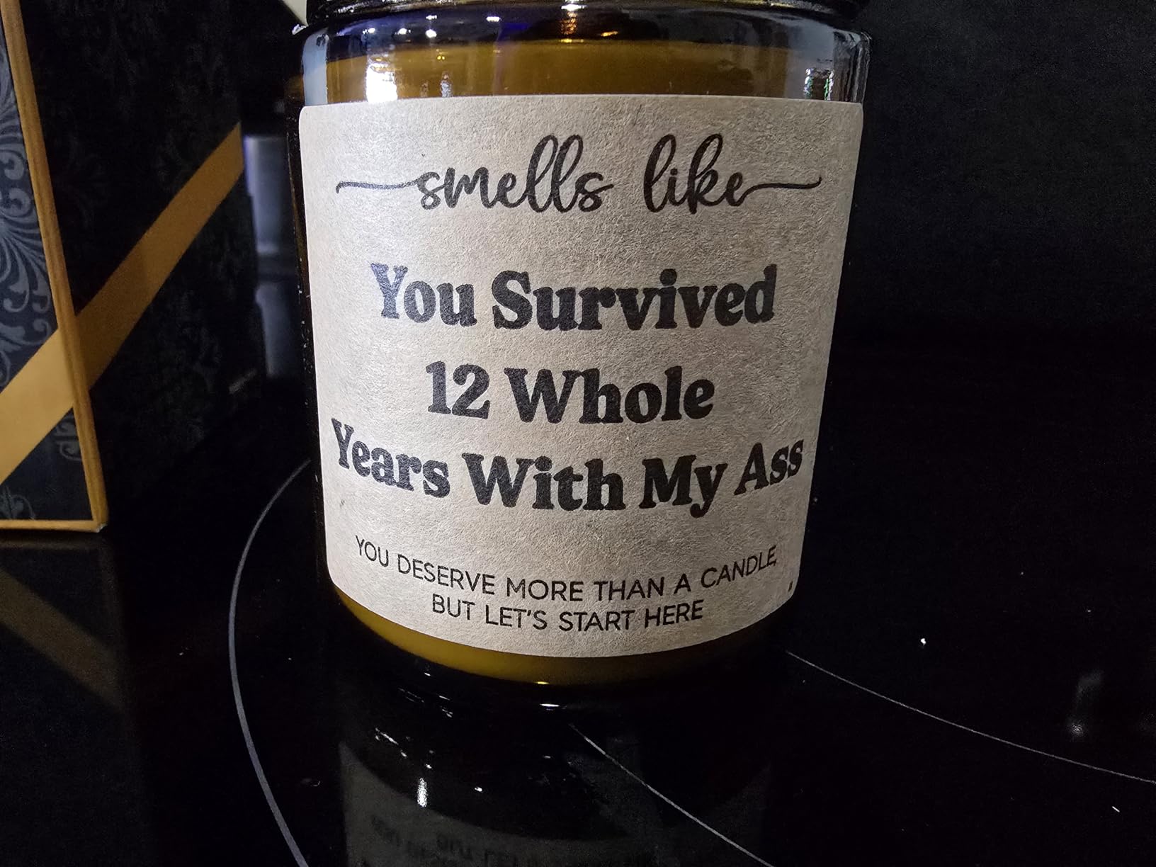 GSPY 12th Anniversary, 12 Year Anniversary Candle Gifts for Him, Her | Silk Anniversary, 12th Wedding Anniversary Candle Gifts for Wife, Husband, Couple, Men, Women, 12 Years Linen Anniv. Presents customer photo 1