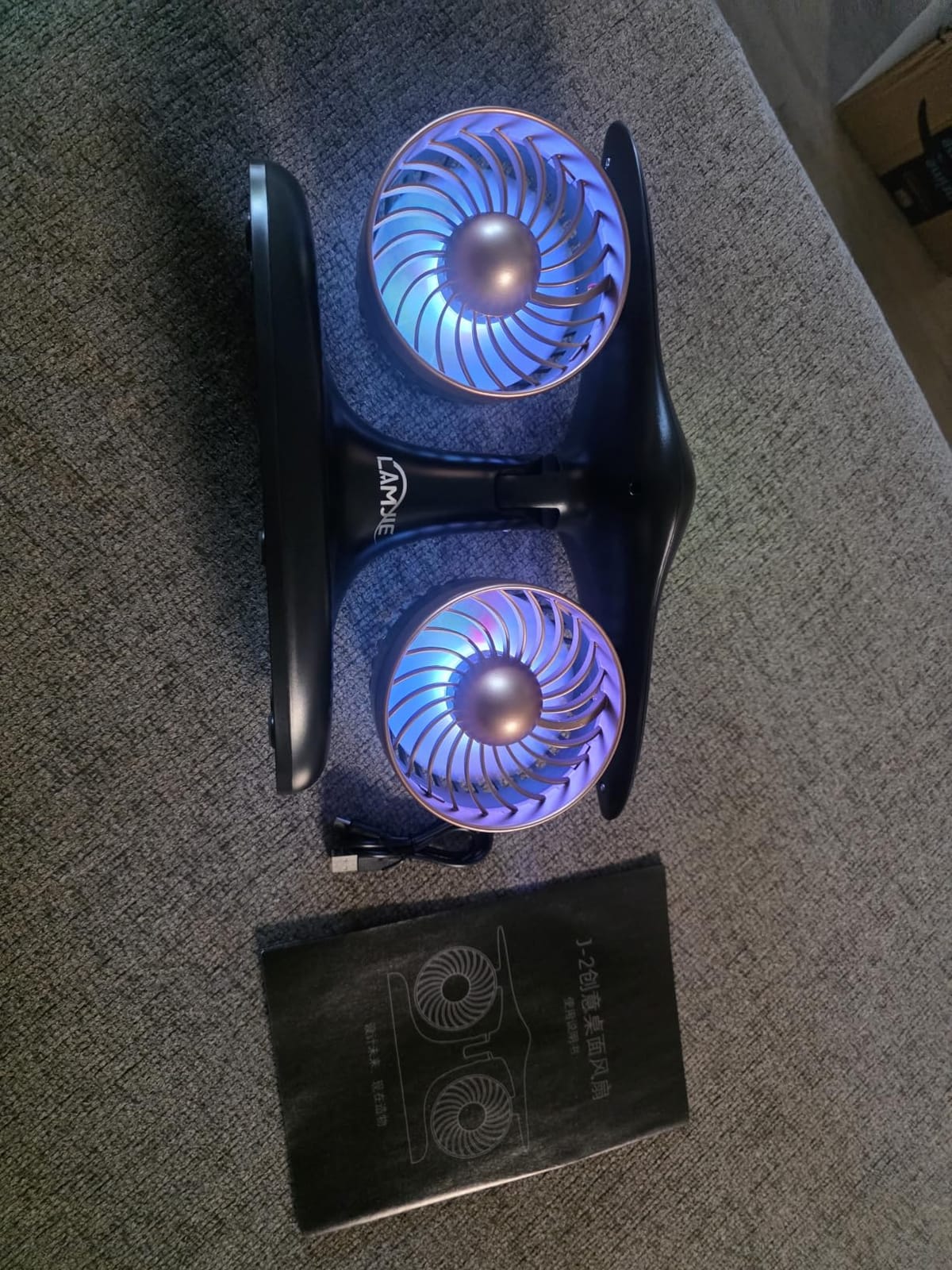 Jet Engine Desk Fan for Office, Rechargeable Table Fan Gift for Men | Aviation turbine design, USB-C rechargeable, 18-hour runtime, quiet desktop cooling, luxury gift box customer photo 1