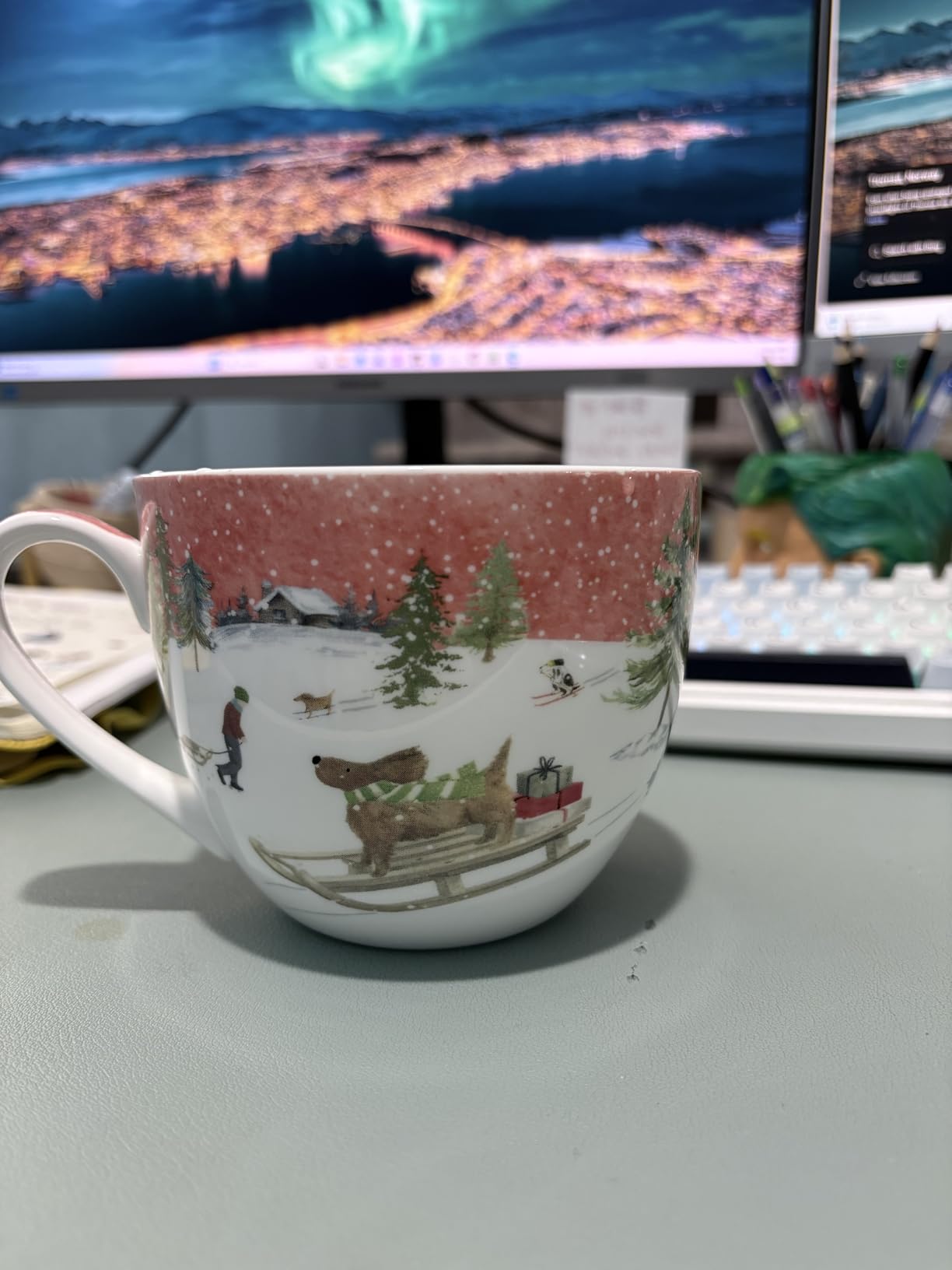 20 oz Deer & Wildflower Coffee Mug, Premium Bone China Cottage Garden Coffee Cup customer photo 1