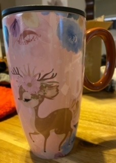 Deer Mug, Large Ceramic Coffee Mug with Lid, 20 oz | Tall Travel Mug with Handle, Home and Office Use, Gift Box Included, Christmas Birthday Present customer photo 1