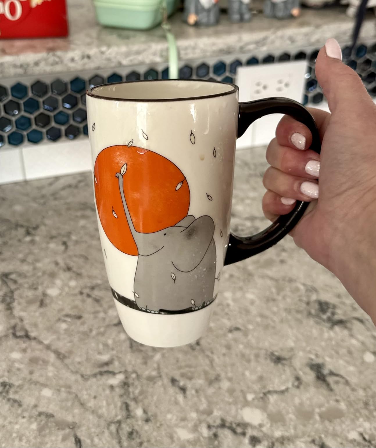 Deer Mug, Large Ceramic Coffee Mug with Lid, 20 oz | Tall Travel Mug with Handle, Home and Office Use, Gift Box Included, Christmas Birthday Present customer photo 2