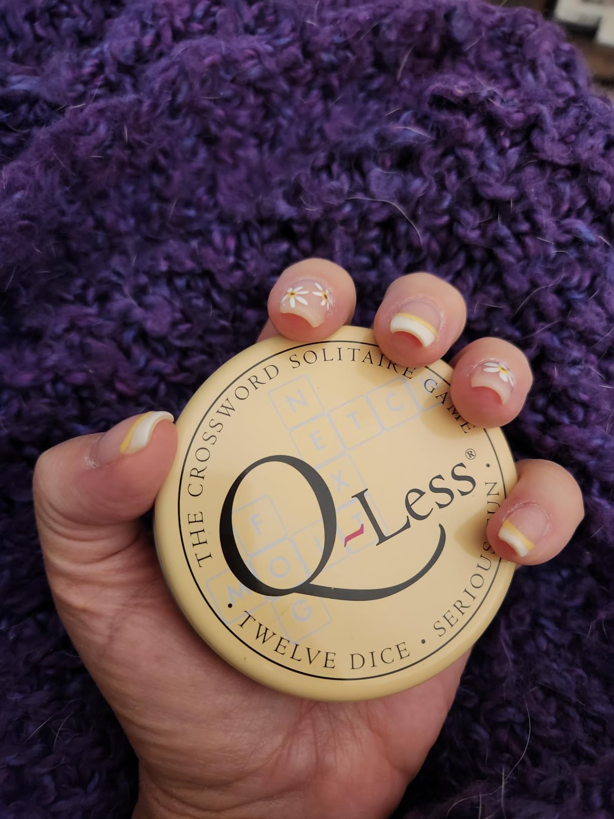 Q-Less - The Original Crossword Solitaire Game, 12 Letter Dice Travel Tin customer photo 1