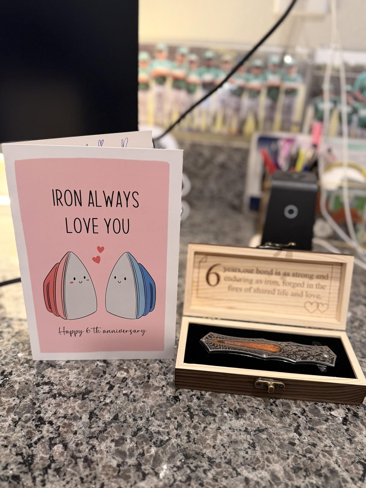 12th Anniversary Idea Gift for Men/Him/Husband, Engraved Pocket Knife | Personalized 12 Years Silk/Linen Wedding Anniversary Keepsake Gifts for Him, Multitool Folding Knife With Gift Box For Men customer photo 1