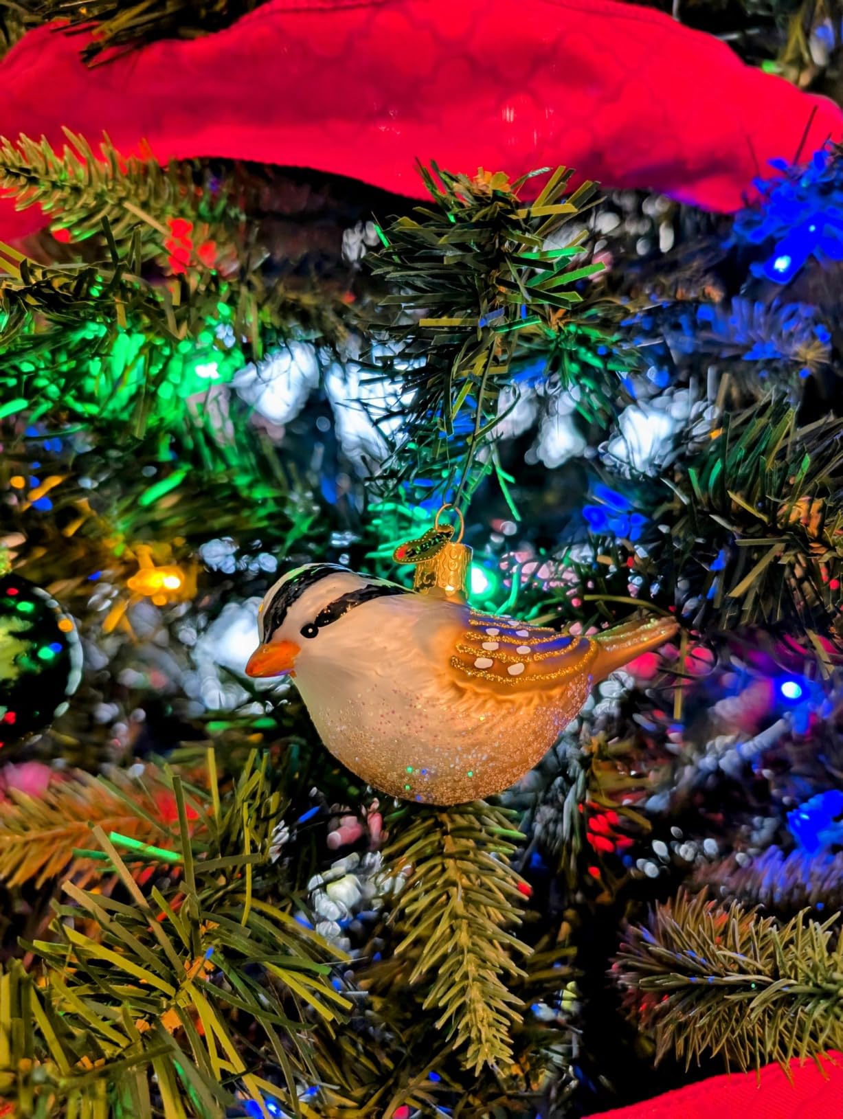 Old World Christmas American Goldfinch Glass Blown Ornament for Christmas Tree, Handcrafted Holiday Decoration, Bird Watcher Collection customer photo 2
