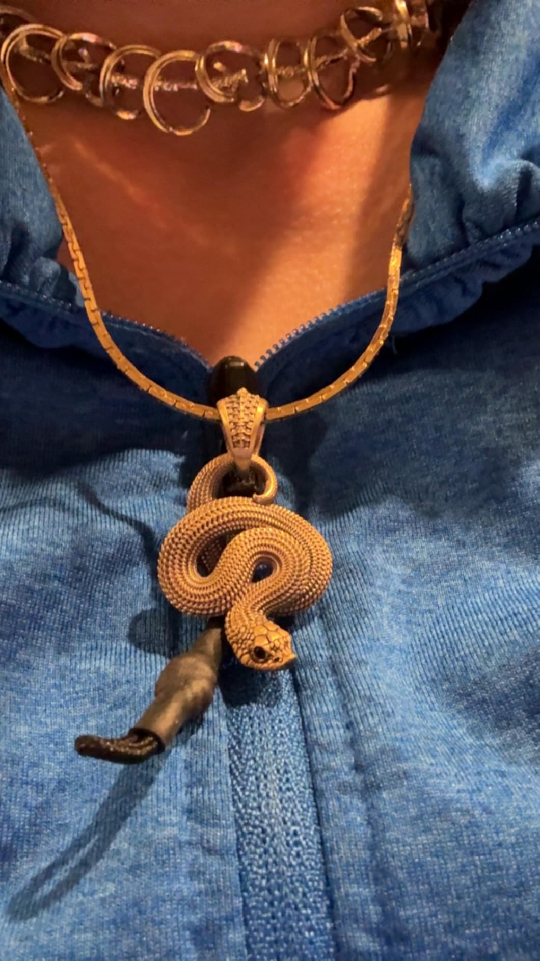 Hognose Snake Pendant for Necklace Snake Statement Charm Goth Animal Novelty Jewelry Gift for Men Women customer photo 1