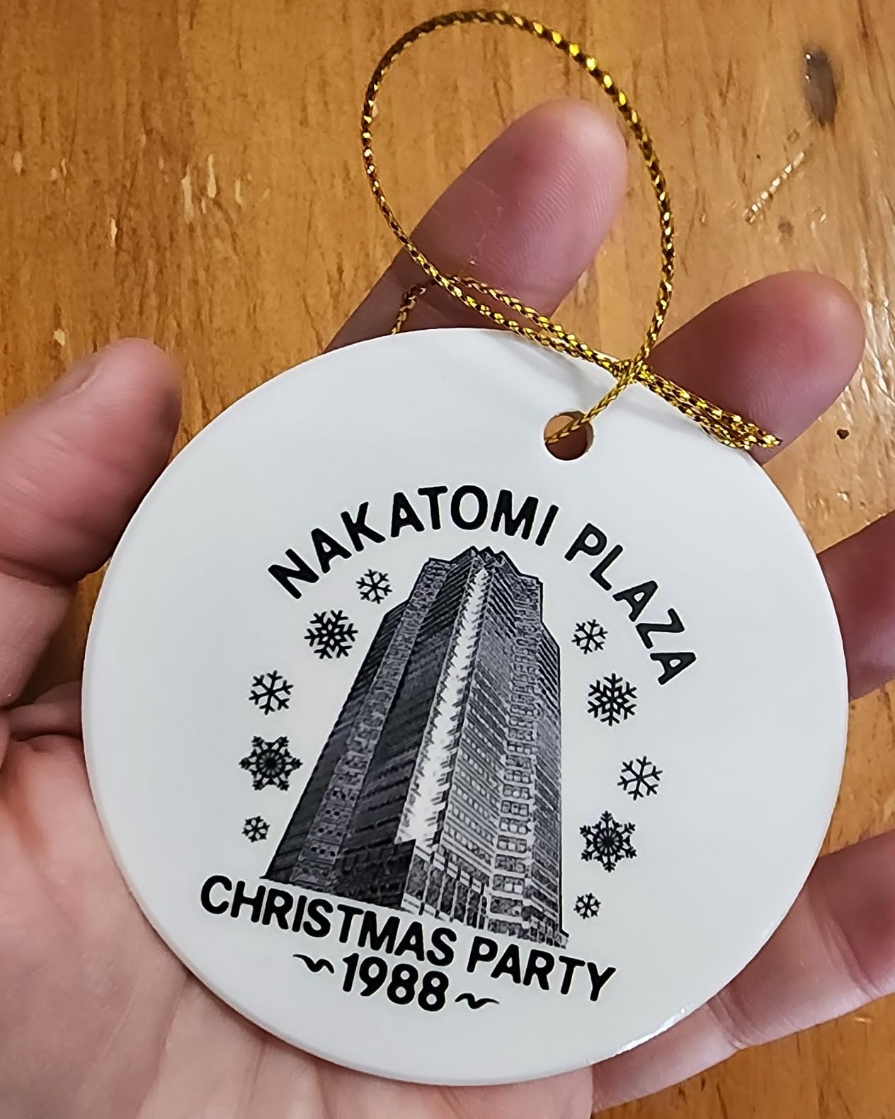 Nakatomi Plaza Ornament - 1988 Christmas Party Hanging Ceramic Ornament - Gifts for Xmas - Movie Ornaments - Tree Decorations customer photo 2